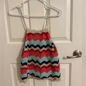 Altar'd State Multicolor Crochet Knit Tank Top